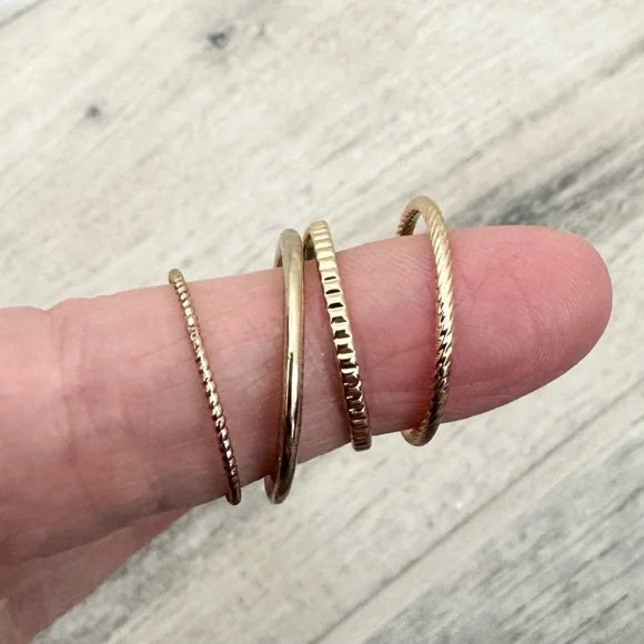 Gold Stackable Rings - Picture 3 of 5